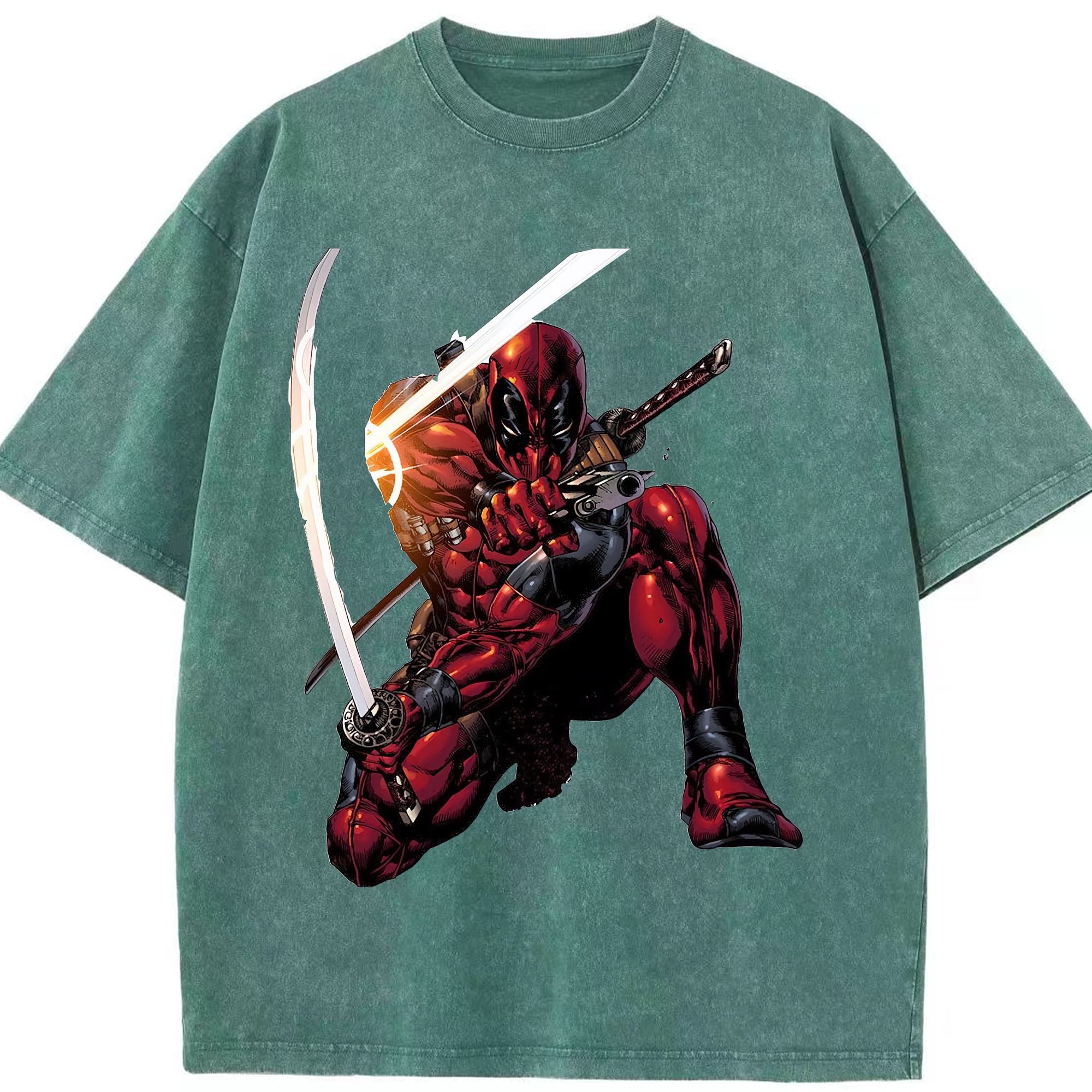 （画像用） Deadpool デッドプール 綿100% ヴィンテージ風 半袖Tシャツ（フロントプリント）